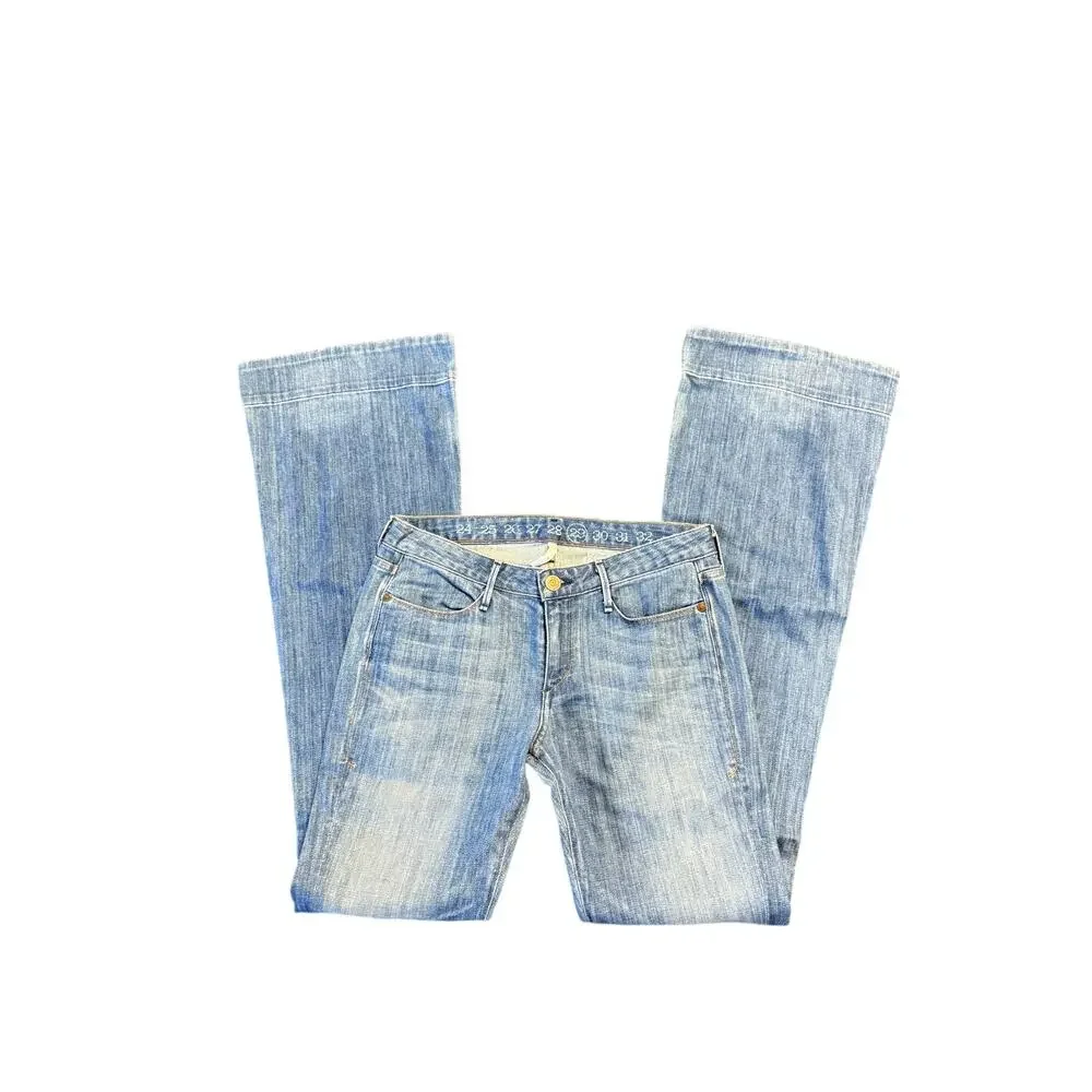 Earnest Sewn Hefner .05 Anthropology Boot Cut Jeans | Mid-Wash Denim | Size 27